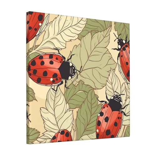 Poster coccinelle en toile 30x30 cm sans cadre pour decoration murale salon