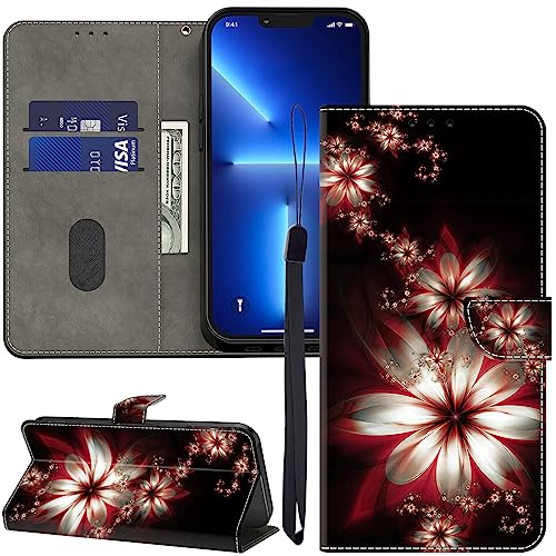 ALILANG for LG K92 5G/ LG Q92 5G Wallet Case with Credit Card Holder, Flip Book PU Leather Protective Magnetic Cover for LG K92 Phone Case-Fantasy Flower