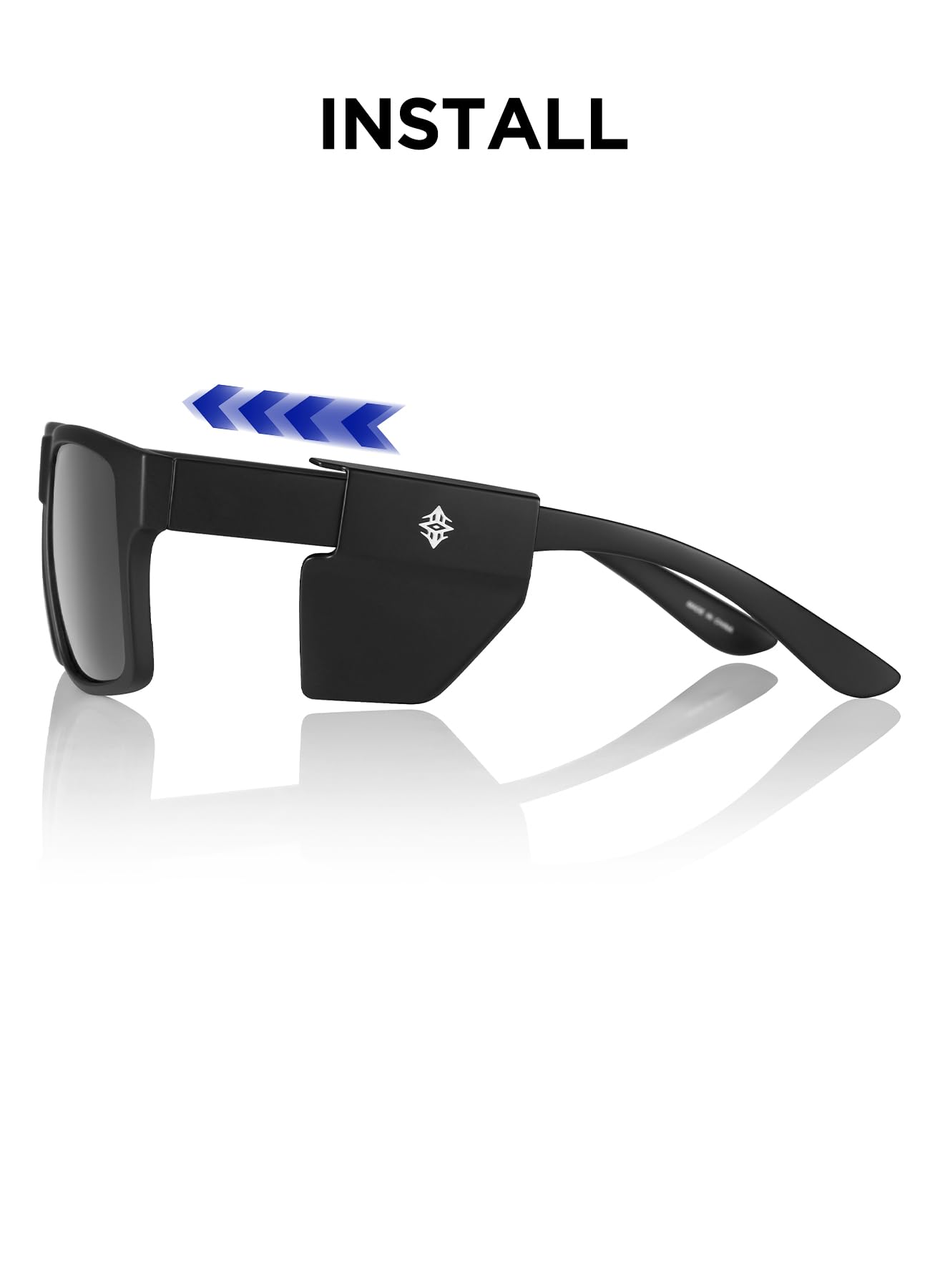 Z87 Sicherheits-Sonnenbrille für Herren und Damen, UV-400-Schutz, abnehmbare Seitenschilder, Angeln, Fahren, Arbeiten