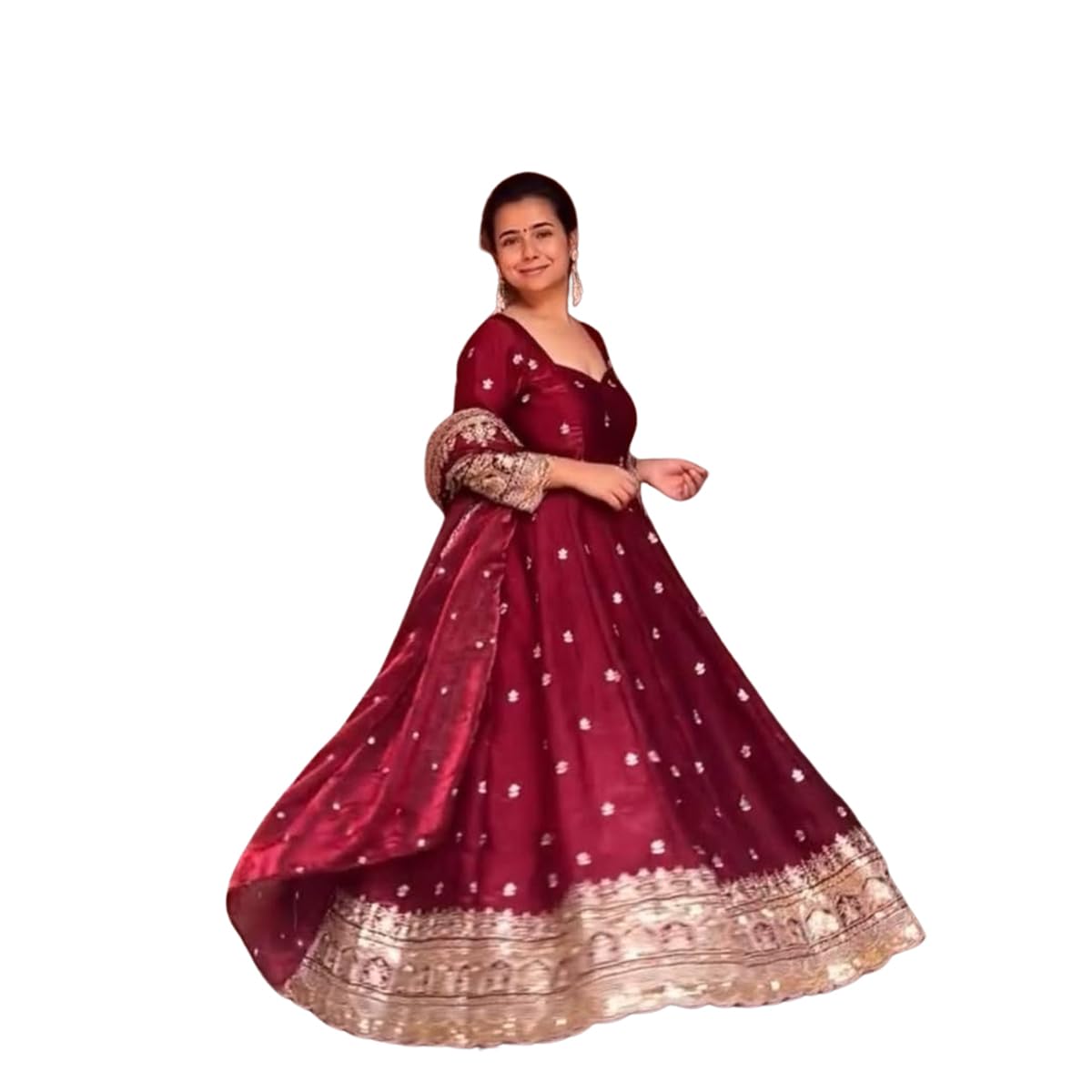 shafnufab WOMEN'S Chiffon FullStichedsalwar Palazzo suit garment SAnarkaliStitchedSuit Fully Stitched Suit for Women S SF261226-XXL SIZE Purple XXL-picture-30
