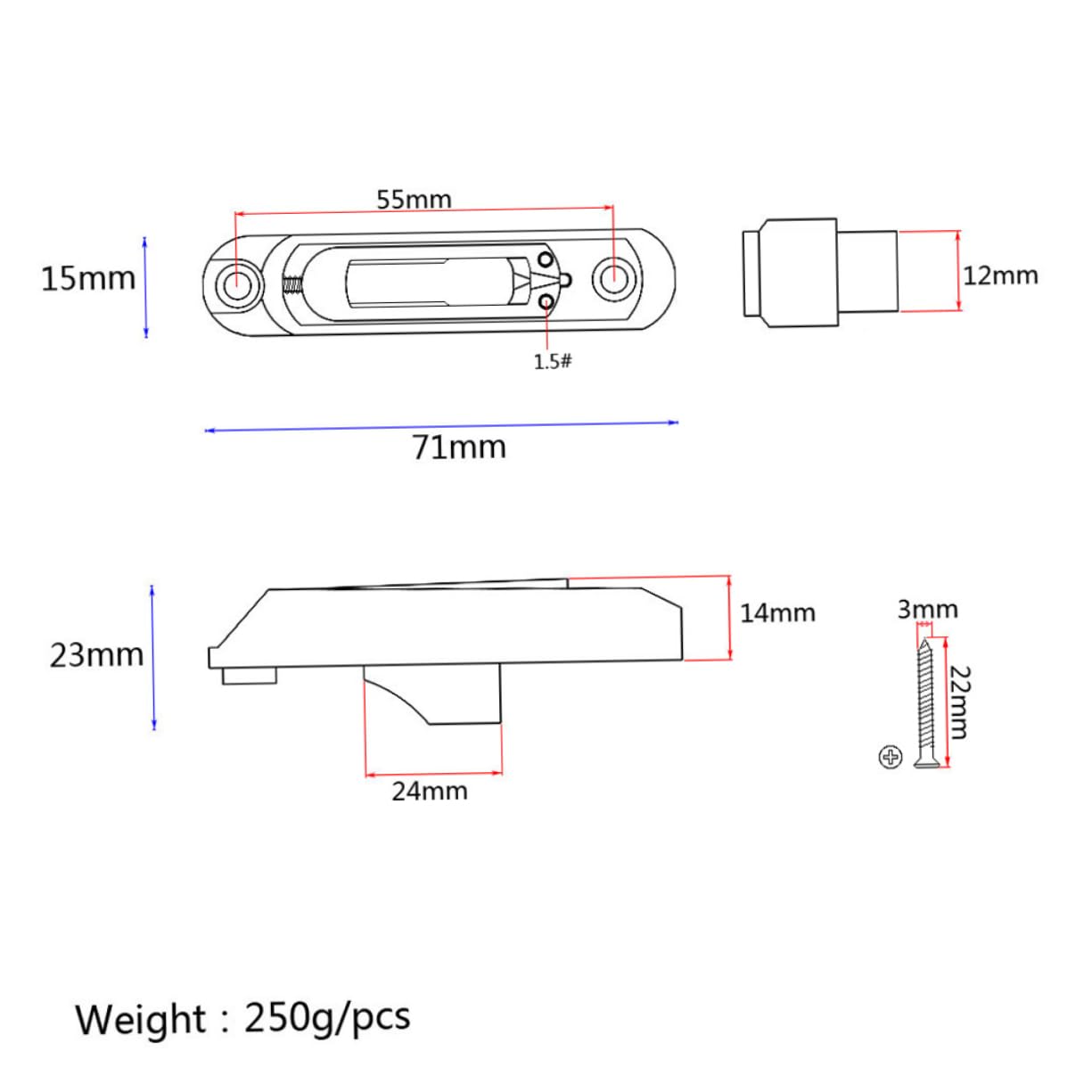 FUNOMOCYA Bass Guitar Parts Single String Bass Bridge Replacement Chrome Guitar Parts