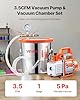 VEVOR Pompe à Vide 110 L/min avec Chambre à Vide de Dégazage 11,36 L, Couvercle Verre Trempé, Kit Pompe à Vide 1 Étage avec Tuyau 1,5 m, Huile, pour Stabilisation du Bois, Dégazage, Résine de Silicone #1