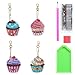 YOTOYOU Diamond Painting Schlüsselanhänger 4 Stück Eistorten Diamant Schlüsselanhänger Dekoration Anhänger Diamond Art Painting Keychain für Mädchen Frauen Kinder Handtasche Geldböse