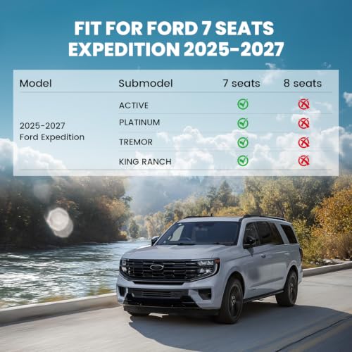 Image of LASFIT Floor Mat for Fit 7 Seats 2025 2026 2027 Ford Expedition Standard