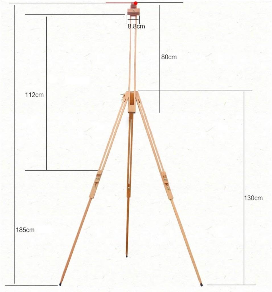 HBJWOV Adjustable Artist's Easel Stand Wooden Portable Tripod Easel Painting Canvas Sketchbook