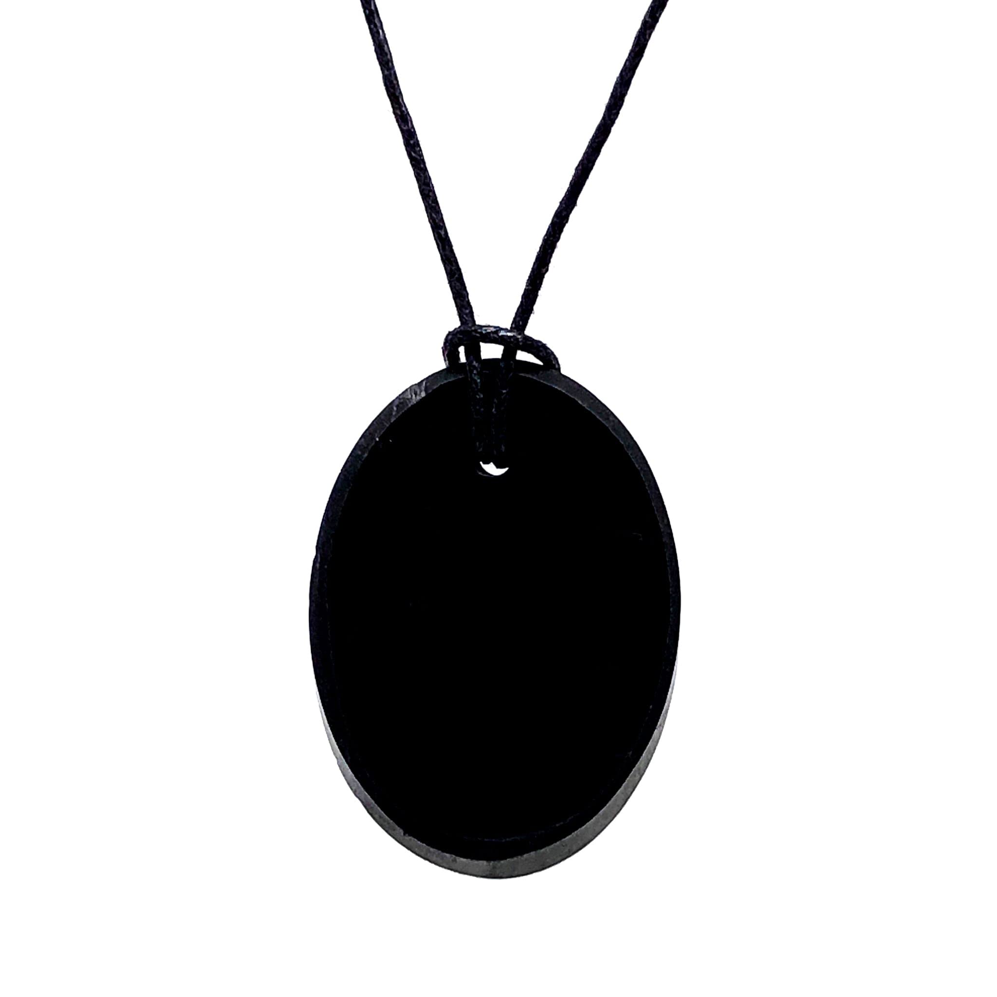 Pachamama Essentials Oval Shungite Pendant Necklace with Certificate of Authenticity, Chakra and Energy Balancing, EMF Protection, Shungite