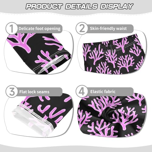 Pink Coral Girls Leggings Soft Stretch Workout Yoga Dance Pants for Kids Casual Tights3