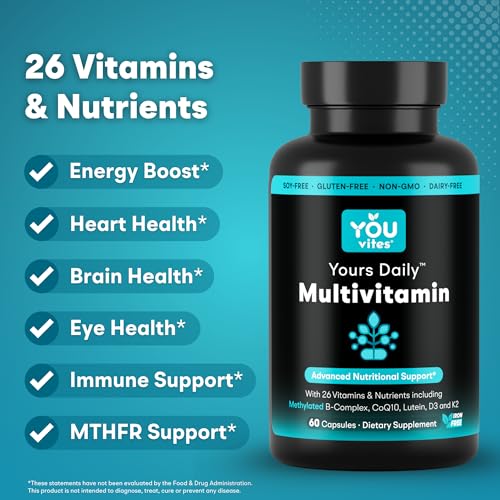 Image of Methylated Multivitamin for Men and Women, Methyl Multi Without Iron - 60 Capsules, MTHFR Supplement with Methyl B12, Methylfolate (5-MTHF), CoQ10 for Energy, Heart and Mood Support