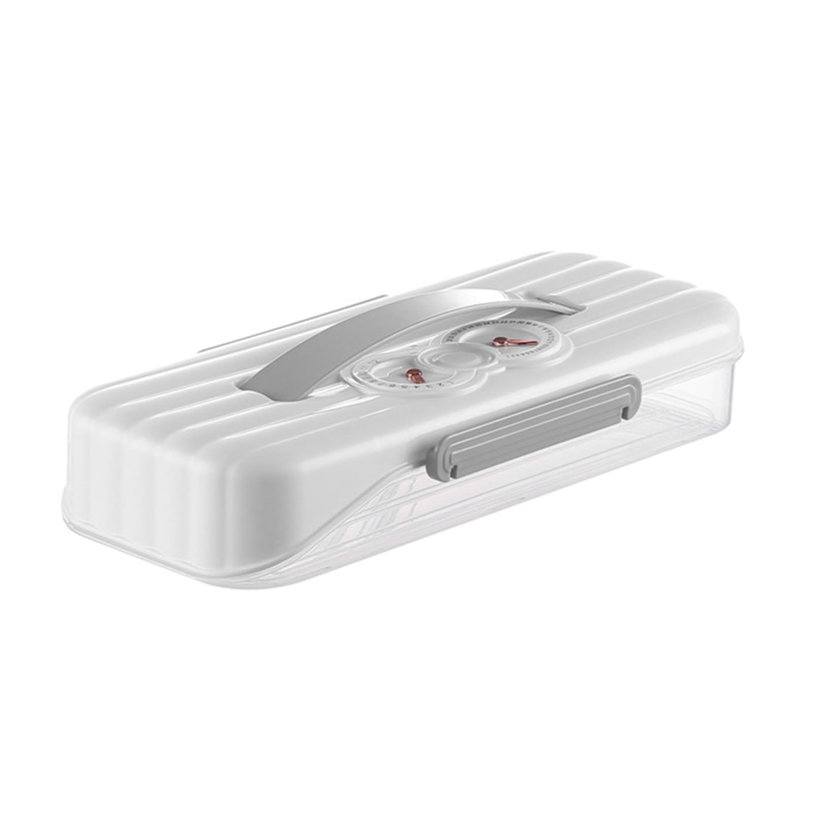 Carotoe White 1 Layer Stackable Clear Dumpling Organizers With Date Timer Portable Accessory For Freezer Use And Kitchen Storage Solution Household Freezer Organizers