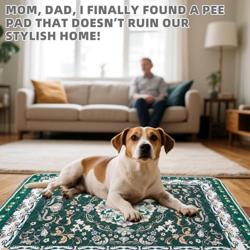 Image of KOOLTAIL Washable Pee Pads for Dogs, 2 Pack Super Absorbent Reusable Puppy Training Pads Waterproof, Nonslip and Leak-Proof Dog Pee Pads, Large Pet Mats Whelping Pads for Floor, Crate, Couch 36*41