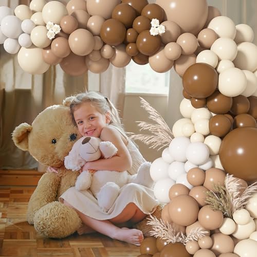 Image of Ouddy Life 142Pcs Brown Balloons Garland Arch Kit Different Size
