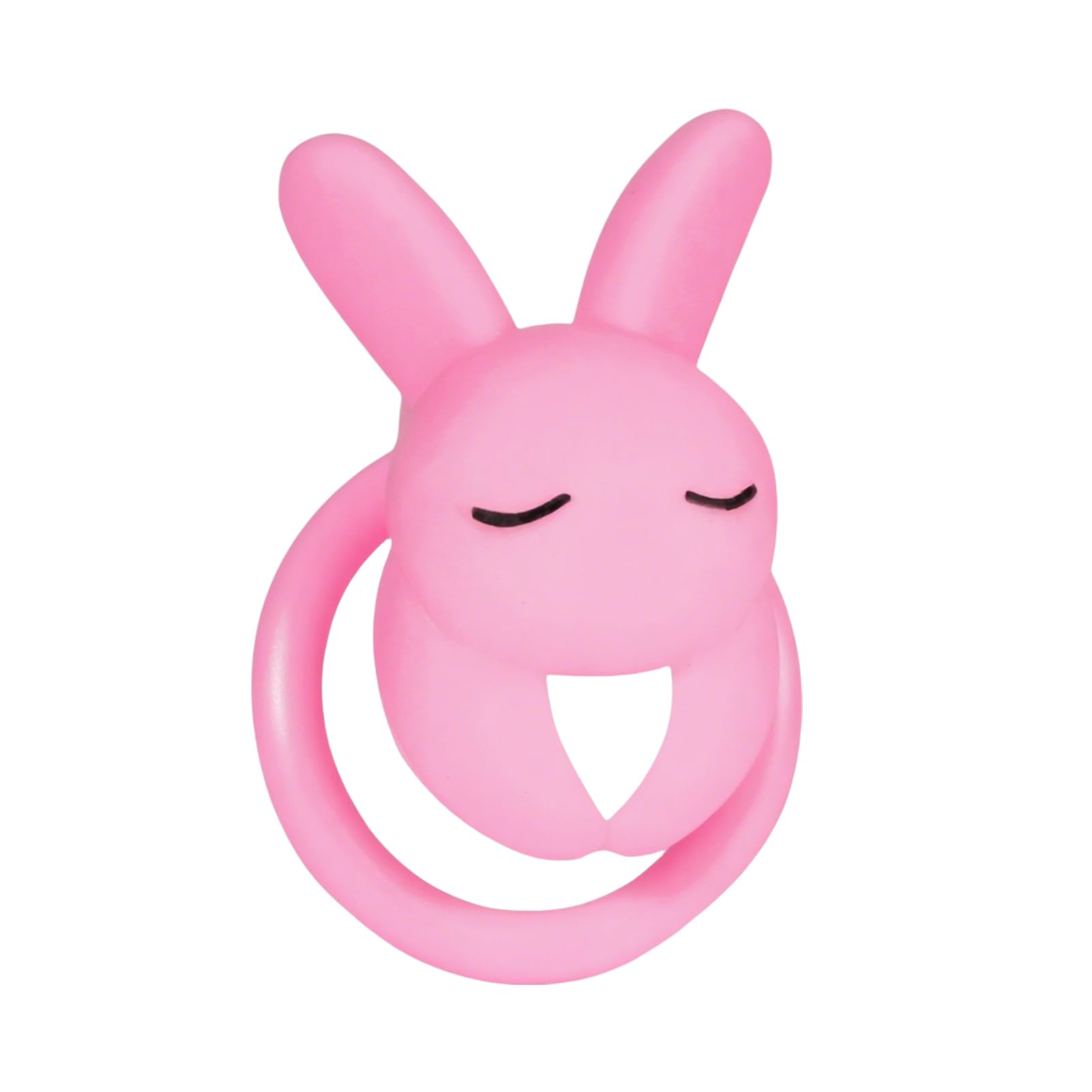 SeLgurFos Jaula de castidad para hombre con 4 anillos peneanos, Diseño de conejo, Jaula de castidad con orinal ampliado, Conjunto de jaula peneana impermeable y ligera (Pink)