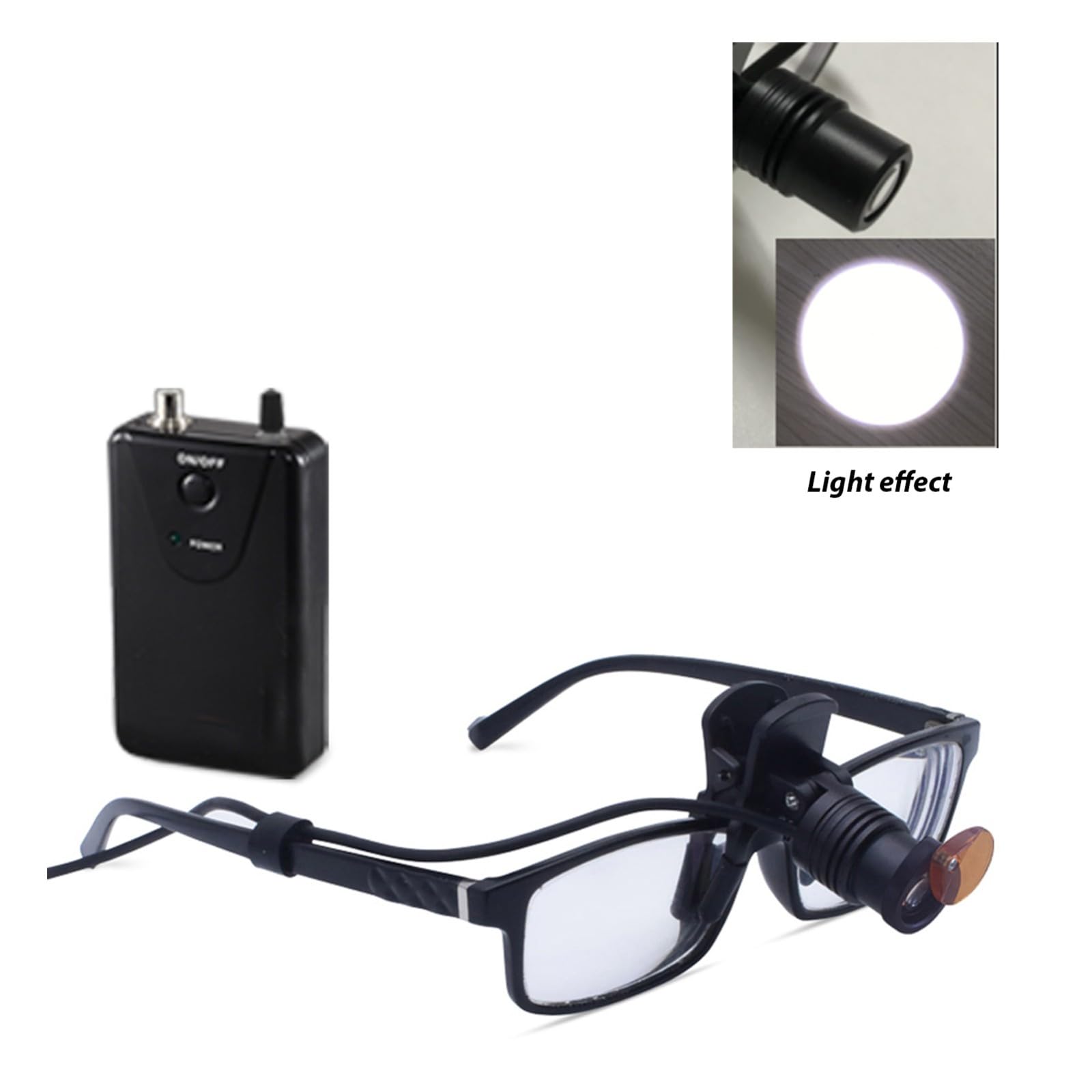 Faro con clip de 3 W, faro LED quirúrgico para otorrinolaringología, lupa de laboratorio, aumento binocular