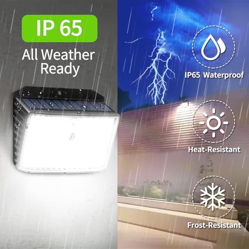 CLAONER Solar Security Lights Outdoor, Motion Sensor Light 3 Lighting Modes Solar Powered LED Lights IP65 Solar Wall Lights for Yard Garage Garden Fence Door (4 Pack) - Image 5