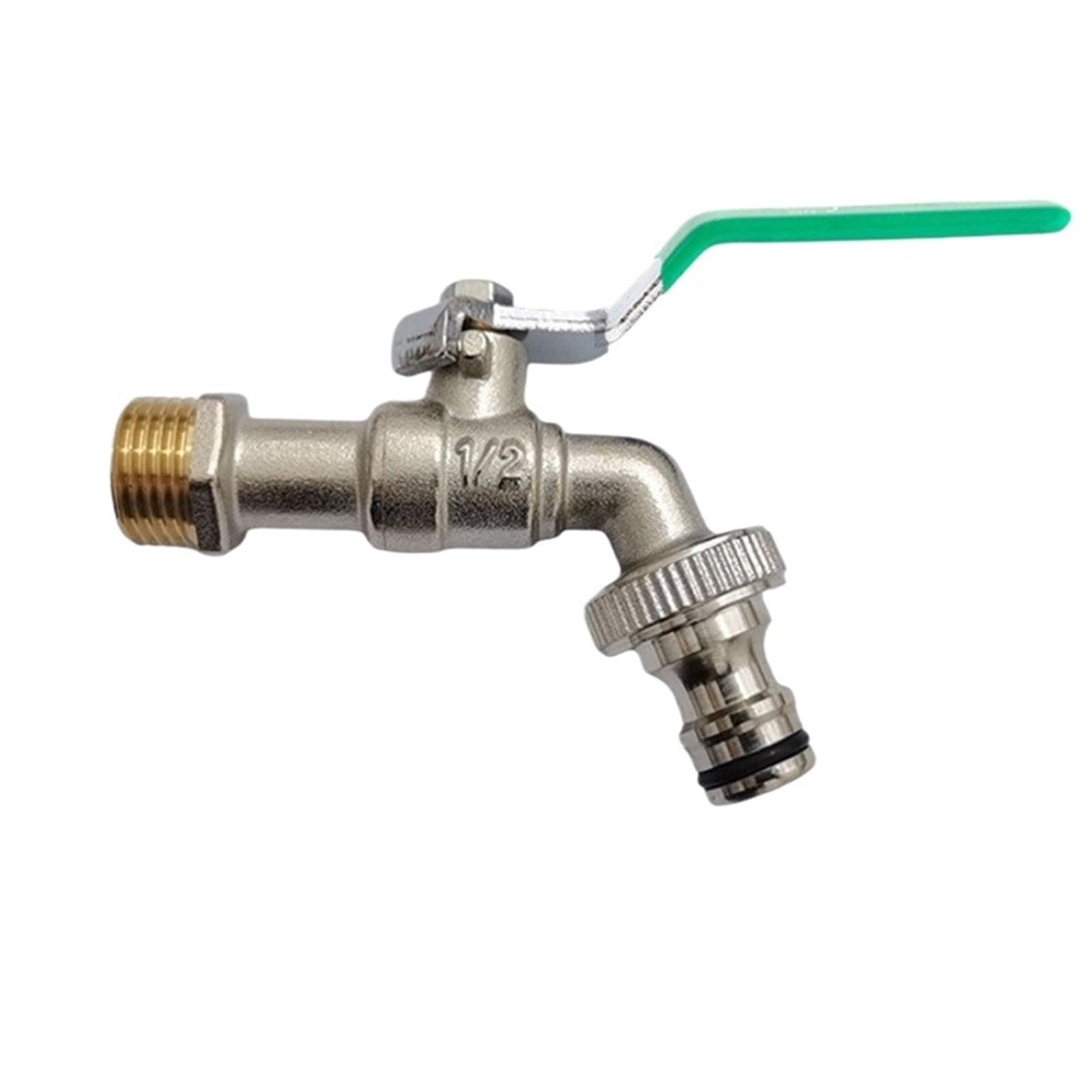 Zrhwspd Dn20 Green Handle Outside Garden Tap Garden Outdoor Bibcock Faucet Dn15 Dn20, Anti-Freeze, Dual Control Copper For Washing Machine And Kitchen Sink