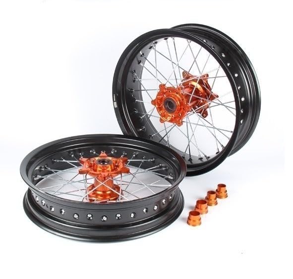 Pareja llantas supermotard 17 para KTM con Bujes CNC 5"/3,5"