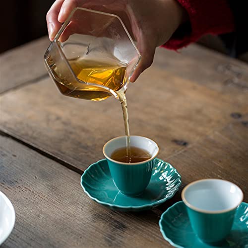 Theekopjes 30 ml traditionele Chinese stijl keramische groene theekopje China porselein kleine theekoppen en schotelsets… - Image 3