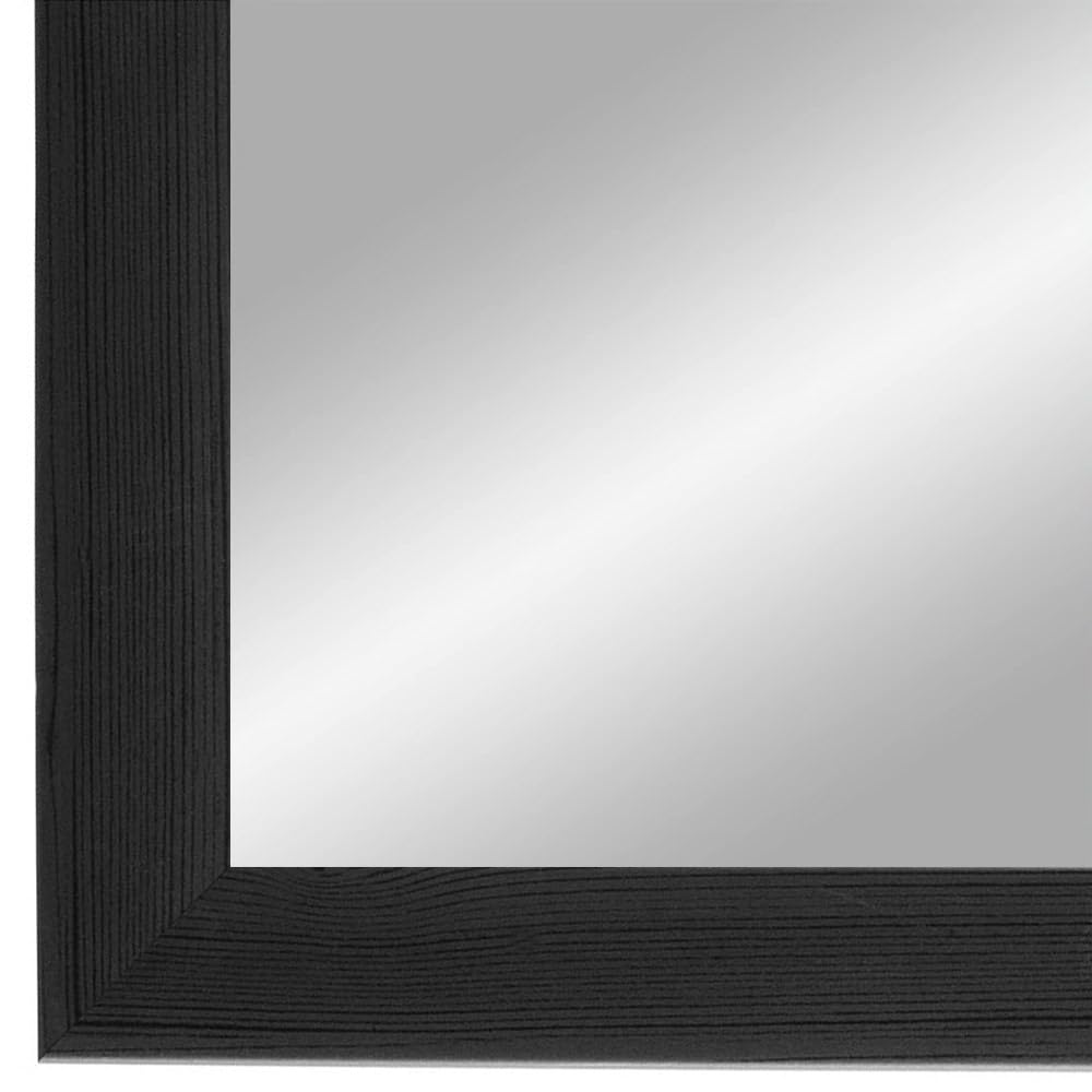 PrimeLuxe Miroir Mural 75 x 75 cm (Dimensions extérieures) carré dans Pin Noir | Couleur et Taille sélectionnables | Miroir Salle de Bain et Couloir | avec Cadre en Bois