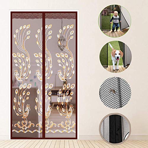 Preisvergleich Produktbild Magnetische Fliegengittertür mit Hochleistungsgittervorhang, Freisprecheinrichtung Türschutz mit Magneten Türvorhang Auto Closer-C 180x220cm (71x87inch)