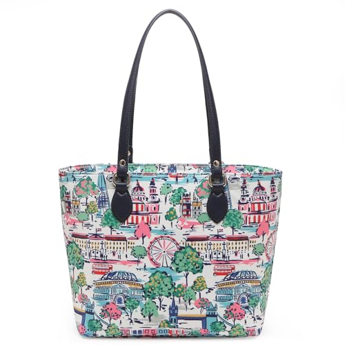 Image of Tote bags for women, tote purse, nylon tote bag, with zipper and pockets, waterproof