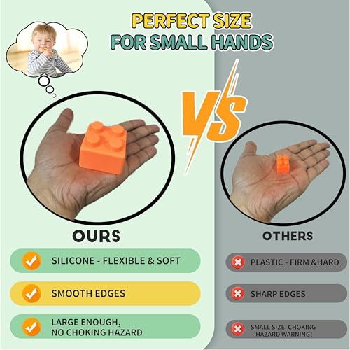 Image of 36 Pcs Soft Stackable Building Blocks for Kids - BPA-Free, Teething Safe, Soft Silicone Feel, Washable Learning Toys for Babies & Toddlers | Made in India