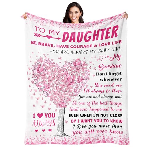 Daughter Gifts from Mom Dad - to My Daughter Blanket - Daughters Birthday Gifts - Christmas Mothers Day Graduation Valentines Day Gift for Daughter's - Best Daughters Ever Gifts - 50