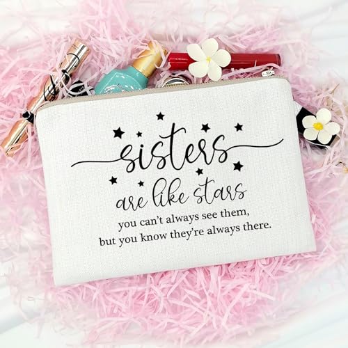 Sisters Are Like Stars Makeup Bag Case for Sister Birthday Gifts Cosmetic Bag Best Friends Gift for Big Little Sisters (sisters)3