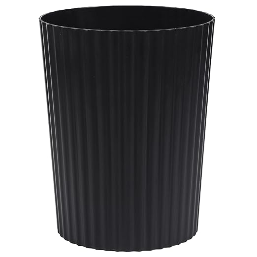JiatuA Small Trash Can Plastic Wastebasket Round Garbage Container Bin for Bathroom, Kitchen, Bedroom, Home Office, College Dorm, Black