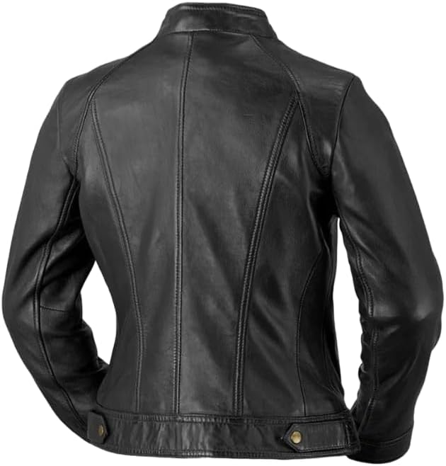 Favorite Womens Fashion Leather Jacket Black