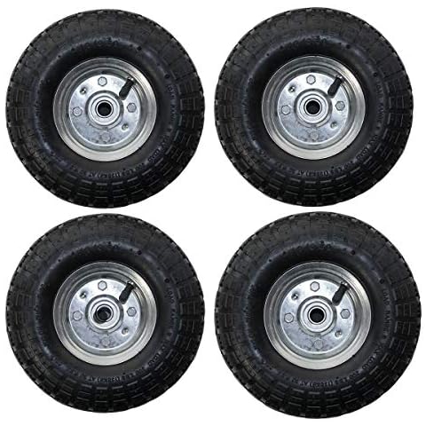 KCT 4 Pack 10" Pneumatic Wheels for Garden Carts Cover