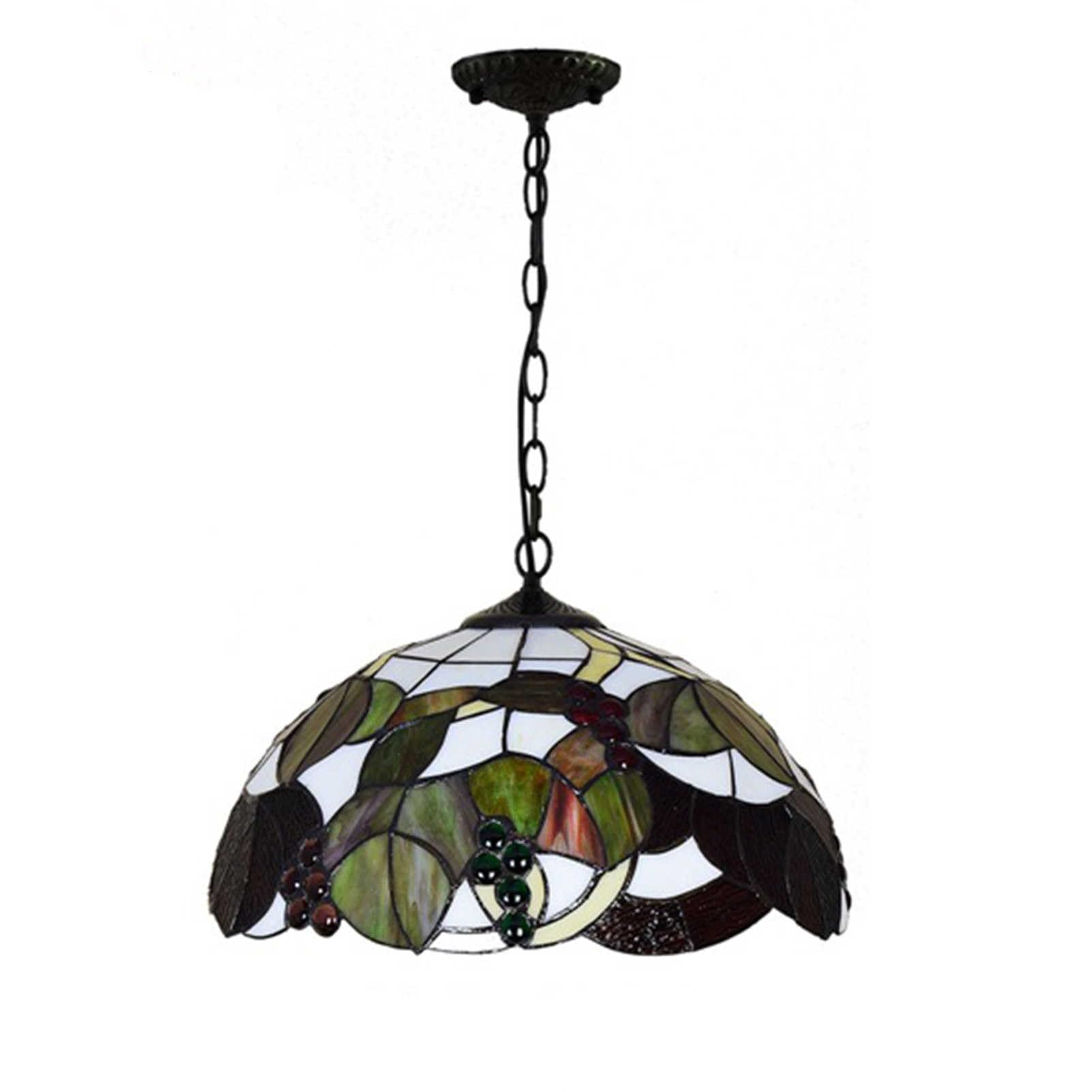 HYJAUSXB 16 Inch Pendant Lamp, Glass Hanging Chandeliers, Height Adjustable Vintage Ceiling Light for Restaurant, Kitchen, Cafe, Entrance, Balcony Chandelier Lighting