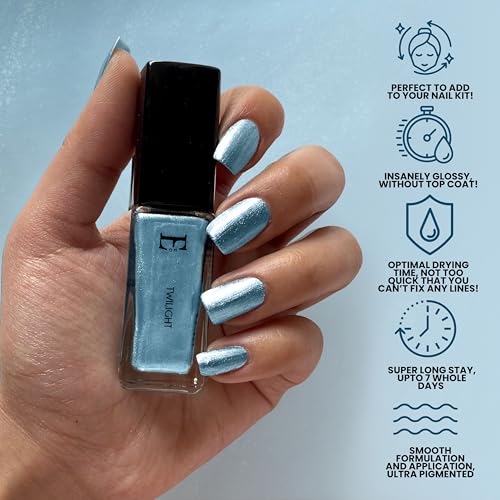 Image of Ellement Twilight Nail Polish 10 ML | Glossy Shimmer Nail Colour | High Pigment Smooth Application | Fast Dry Long Lasting & Chip Resistant Formula | Vegan, Non-Toxic & Paraben Free Nail Lacquer for Party, Office & Festive Looks