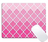 Wknoon Gaming Mouse Pad Custom Design, Seamless Hot pink Quatrefoil Pattern Art