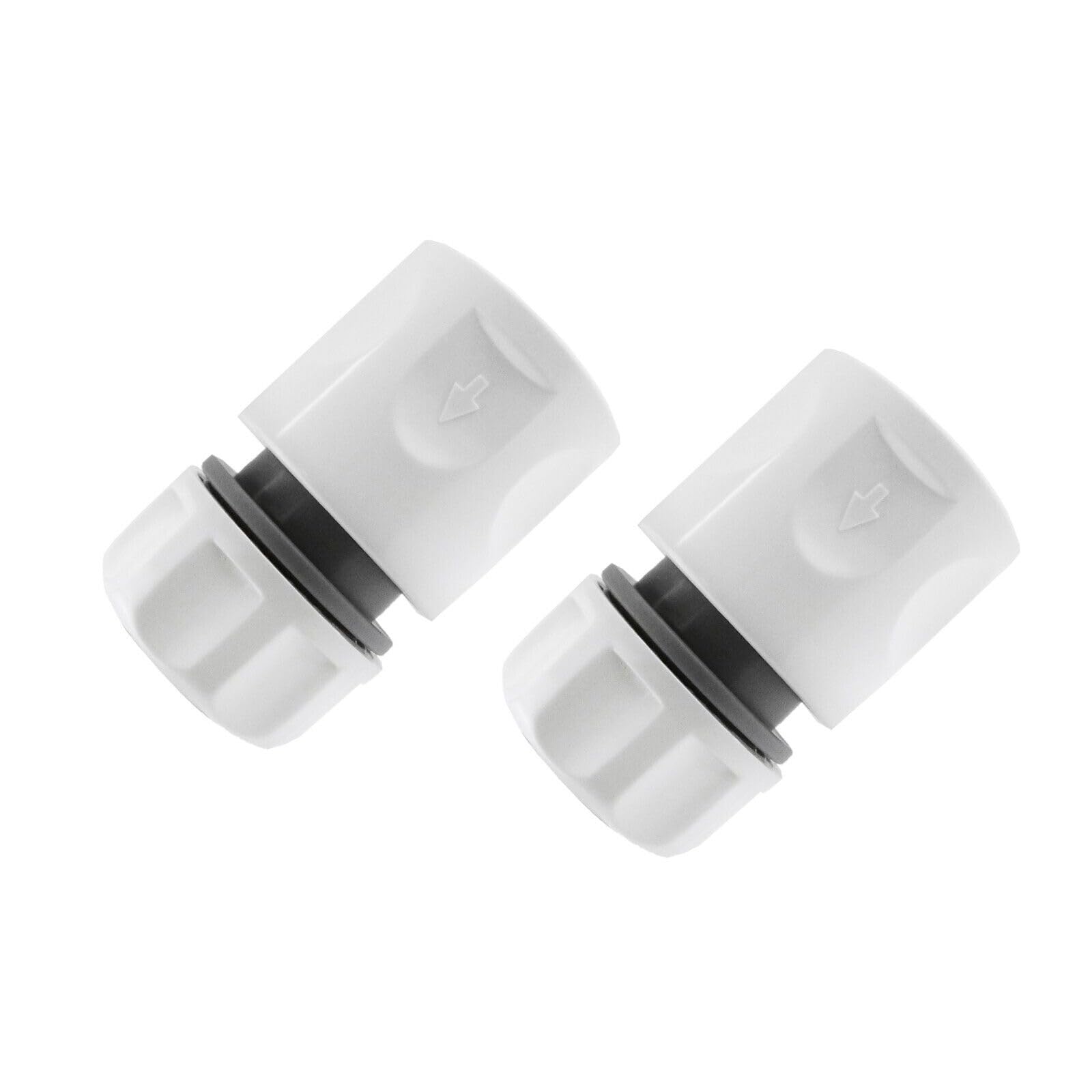 Garden Hose All Connectors Fittings Universal Standard Hozelock Valves Male Female Compatible White (2 x Female Connector)
