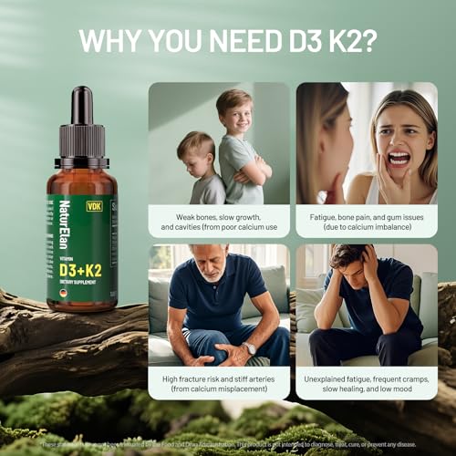 Image of Vitamin D3 5000 IU & K2 Drops with MCT Oil 5000IU D3 + 100 Mcg K2(MK-7) | 1.69 Fl Oz, Supports Bone, Immune, Heart & Teeth Health, Third-Party Tested, Vegan, Non-GMO, Gluten Free