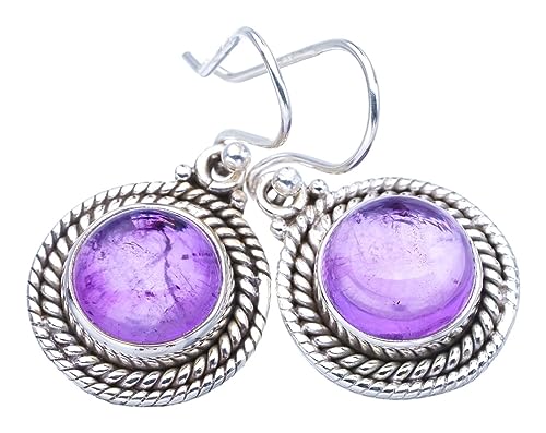 Boucles d'oreilles améthyste en argent sterling 925 artisanal StarGems