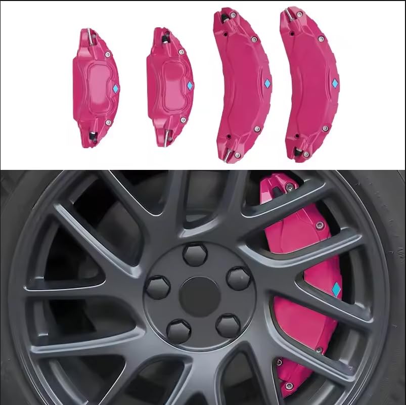 4 Pcs Couvercle D'étrier Frein de Voiture,Aluminium Alloy Couvercle d'étrier de Frein,adapté Taille de Roue 19/20 Pouces,Protecteur D'étrier Frein...