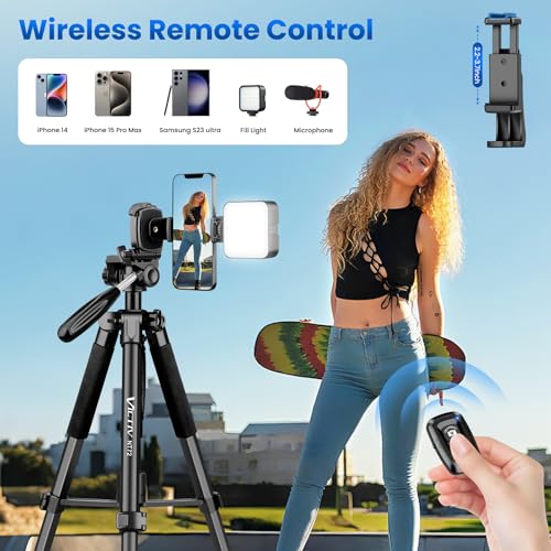 Image of Tripod for Camera and Phone, 72 inch Tall Camera Tripod Monopod with Remote | Professional Heavy Duty Compact Camera Stand for iPhone, DSLR, Spotting Scope, Telescope, Binocular