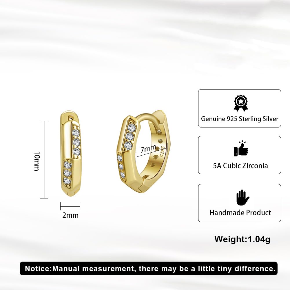 WBDWWTD Creolen aus Sterlingsilber mit Kubikzirkonia für Damen. Atemberaubende Creolen aus 14-karätigem Gold für Damen, idealer Schmuck mit Kunstdiamanten