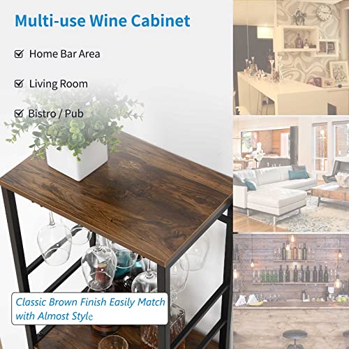 image for O&K FURNITURE Wine Bar Cabinet for Liquor and Glass, Free Standing Win