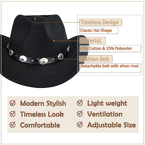 Utaly Girls-Toddler Fedoras Western Cowgirl Cowboy Hat with Buckle Belt for Kids Girls Boys 4-8 Years2