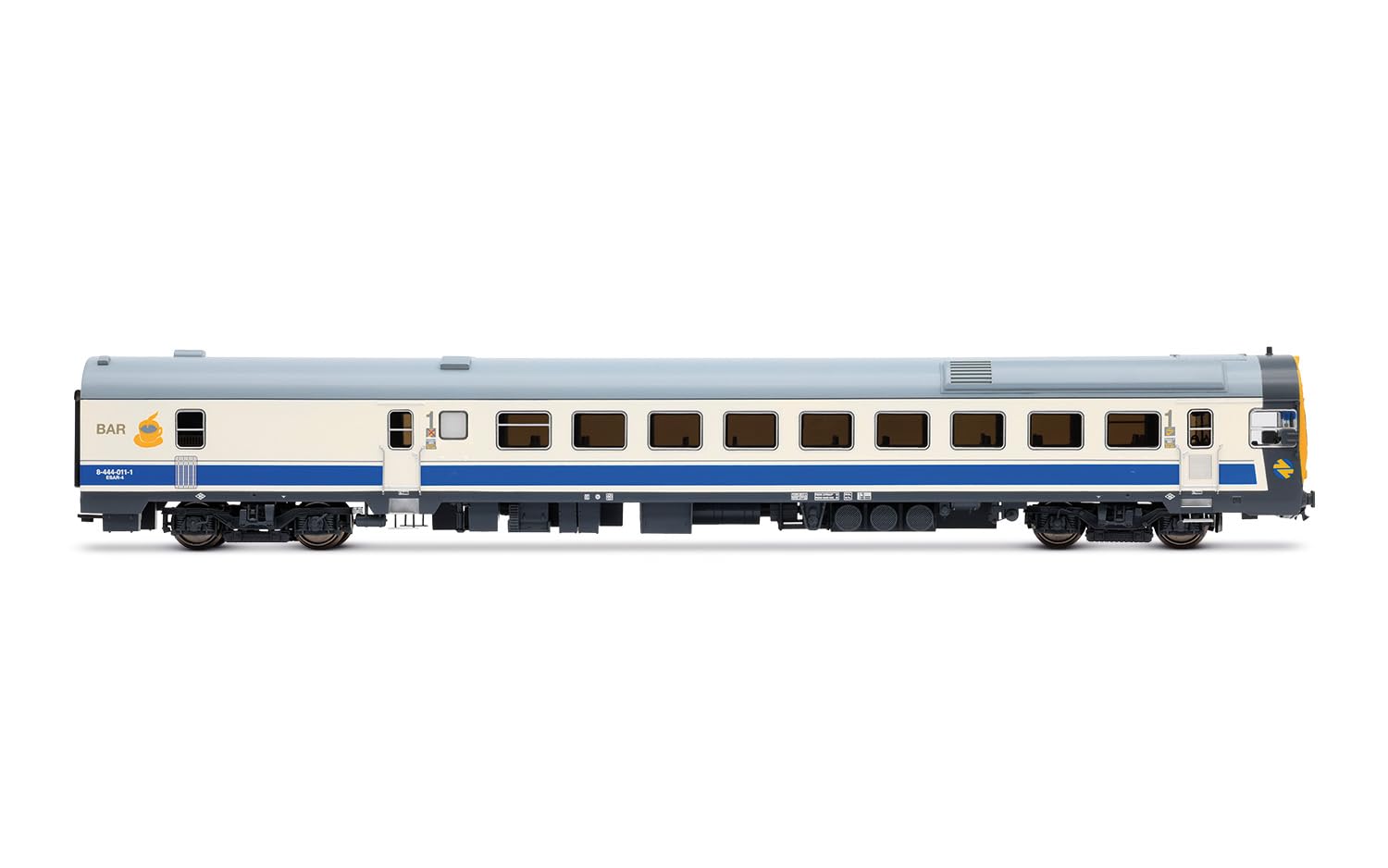 Electrotren HE2022 RENFE, zespół trakcyjny klasy 444, malowanie niebiesko-białe, ep. V, elektryczna lokomotywa kolejowa, dla osób w wieku od 14 lat