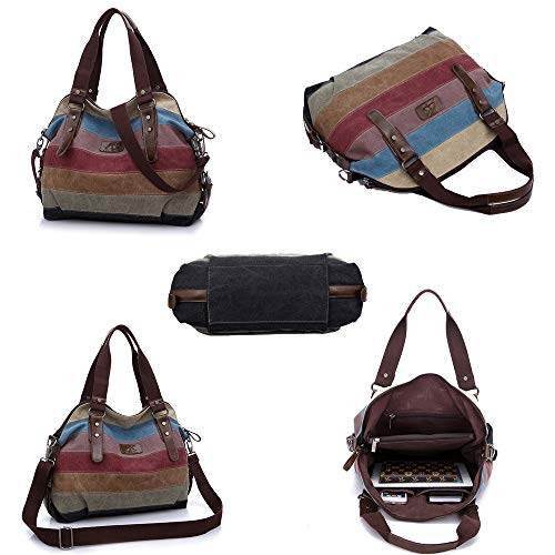 MINGZE Schoudertas, Dames Handtas Tote Casual Beach Bag Top Handvat Crossbody Meerkleurige Grote Boodschappentas Tas… - Image 4