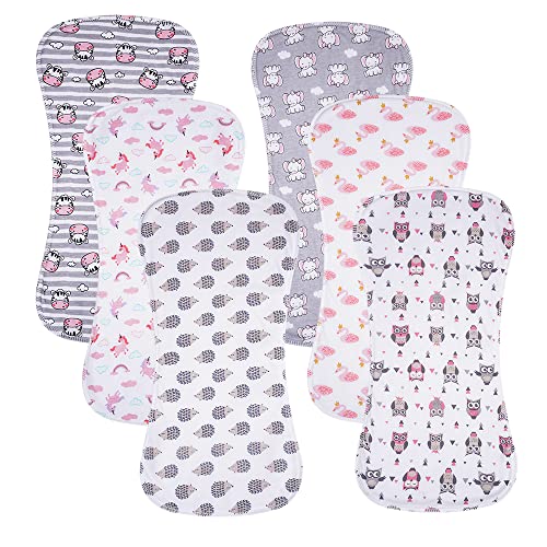 Image of Gelisite 6 Pack Cotton Baby Burp Cloths Extra Absorbent Soft for Baby Boys and Girls (Multi02)