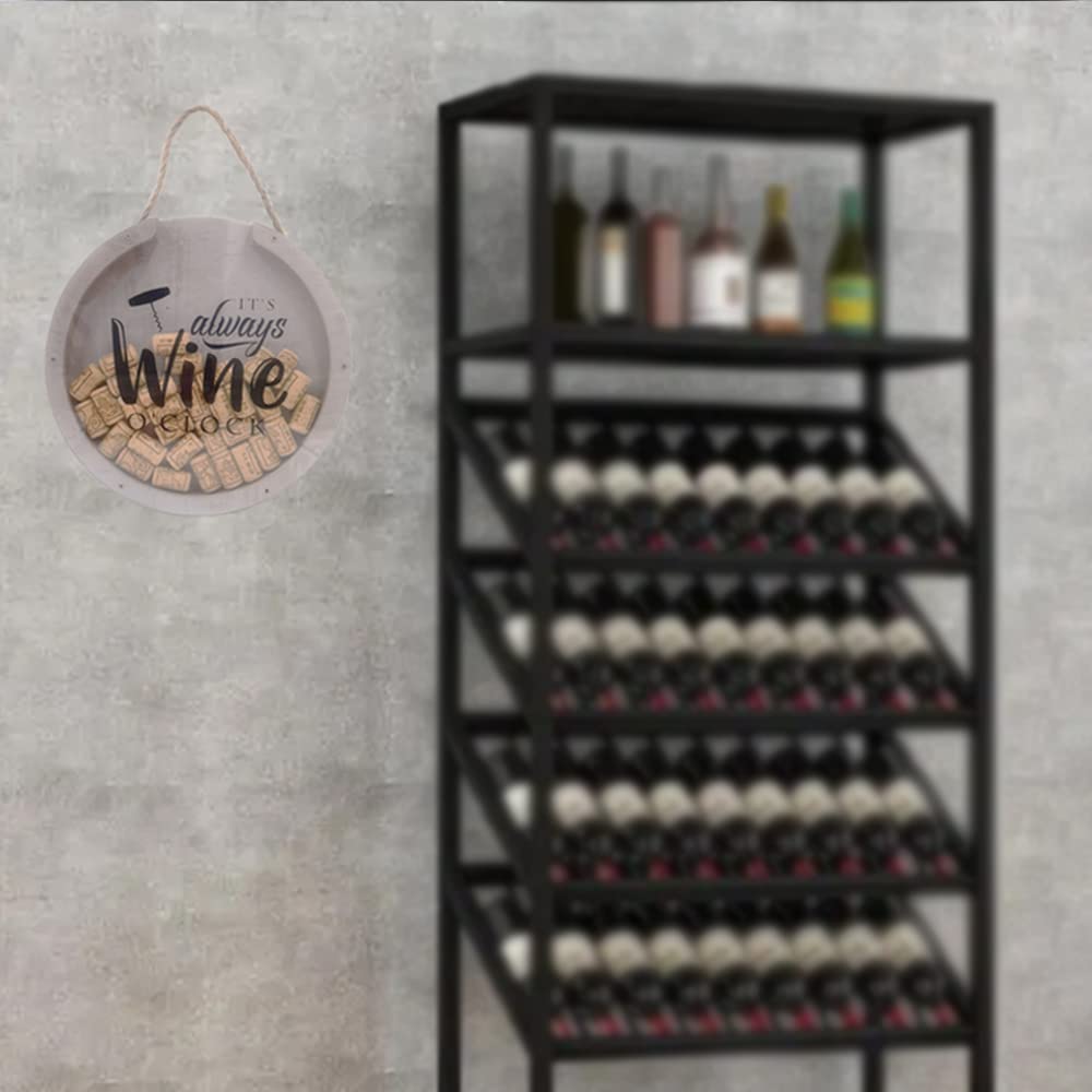 Porta tappi di sughero per vino, scatola per ombre, per gli amanti del vino, collezione di tappi in sughero, cornice in legno, decorazione per casa, cucina e bar (rotonda 2, 30 x 30 cm)