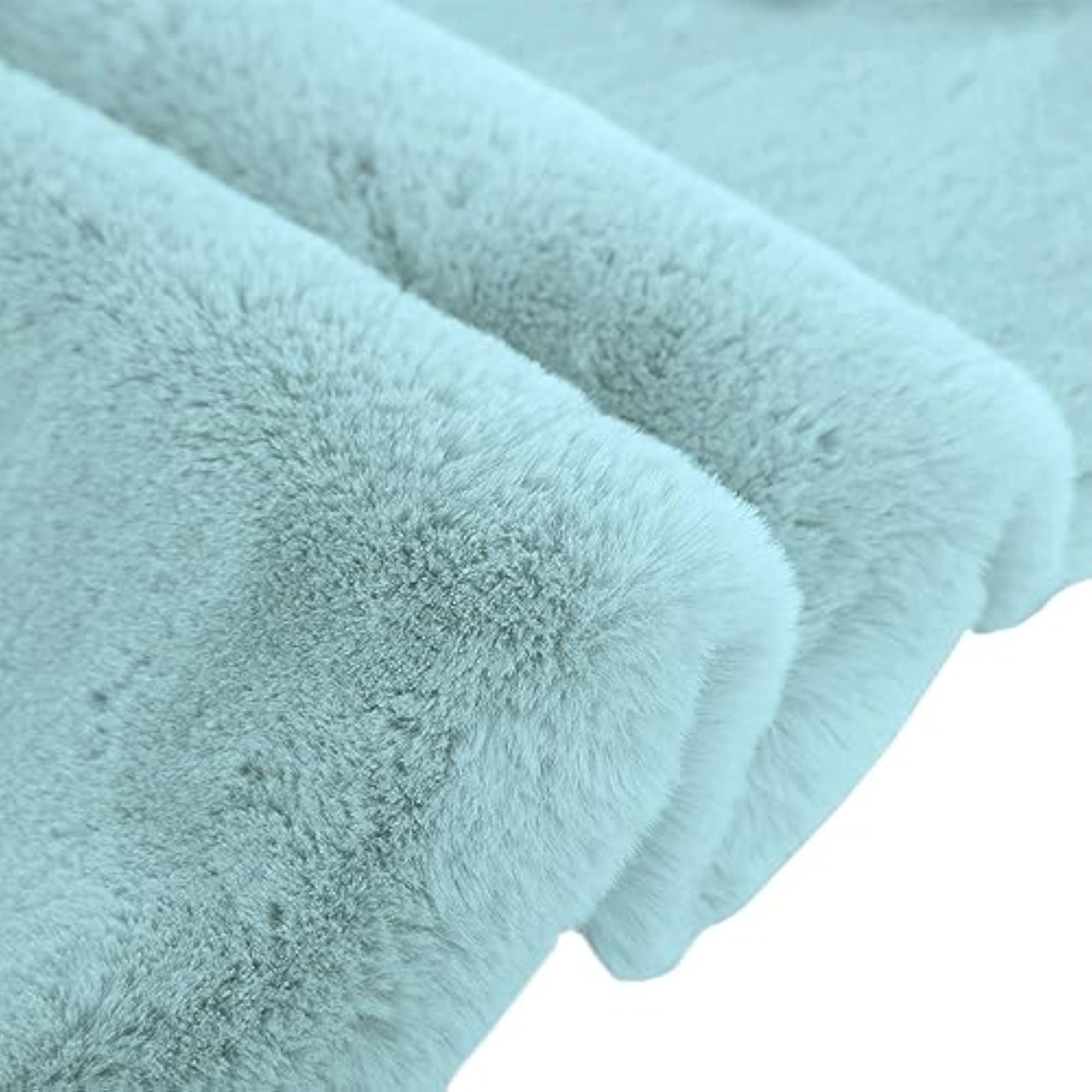Rabbit Fur Solid Bath Mat, Super Soft Anti-Slip Bathroom Rug