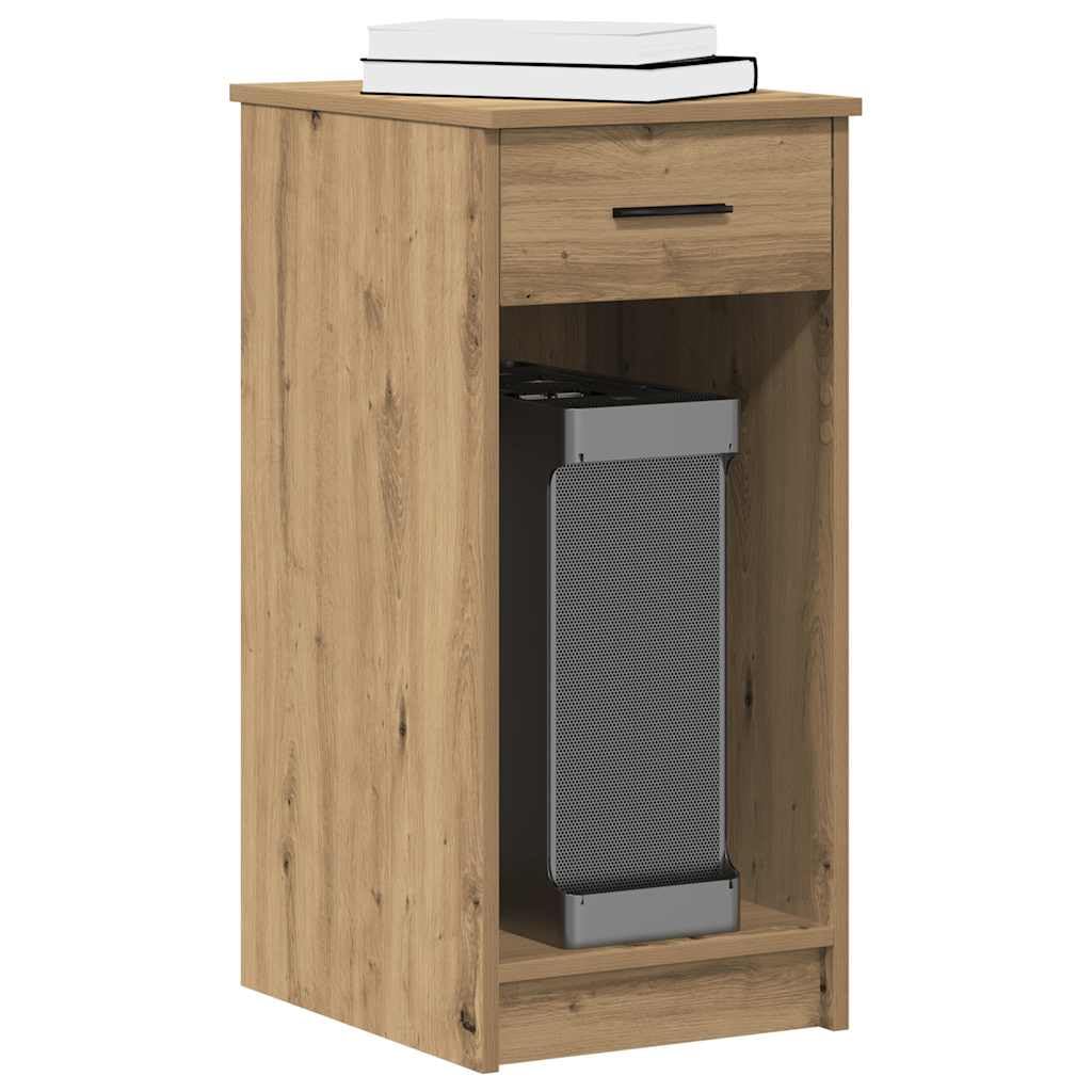 SXZenSpace Computer Tower Stand with Drawer 35x45x77 cm Artisan Oak Engineered Wood Office PC Cabinet Side Table for Home Bedroom