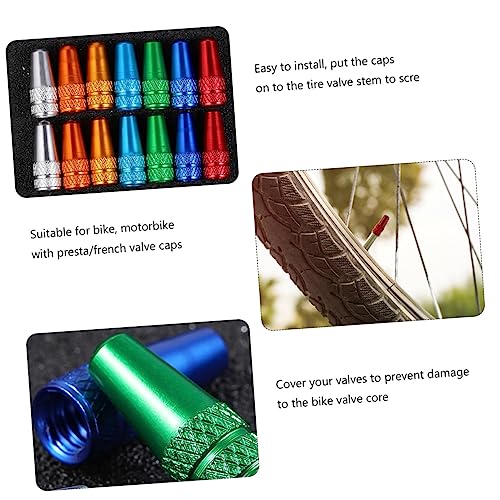 Mipcase 30 piezas Tapas de válvula de aluminio para bicicletas, cubiertas antipolvo para prevenir fugas y suciedad, mejorar la apariencia de la bicicleta, compatible con válvulas Presta francesas miniatura 3