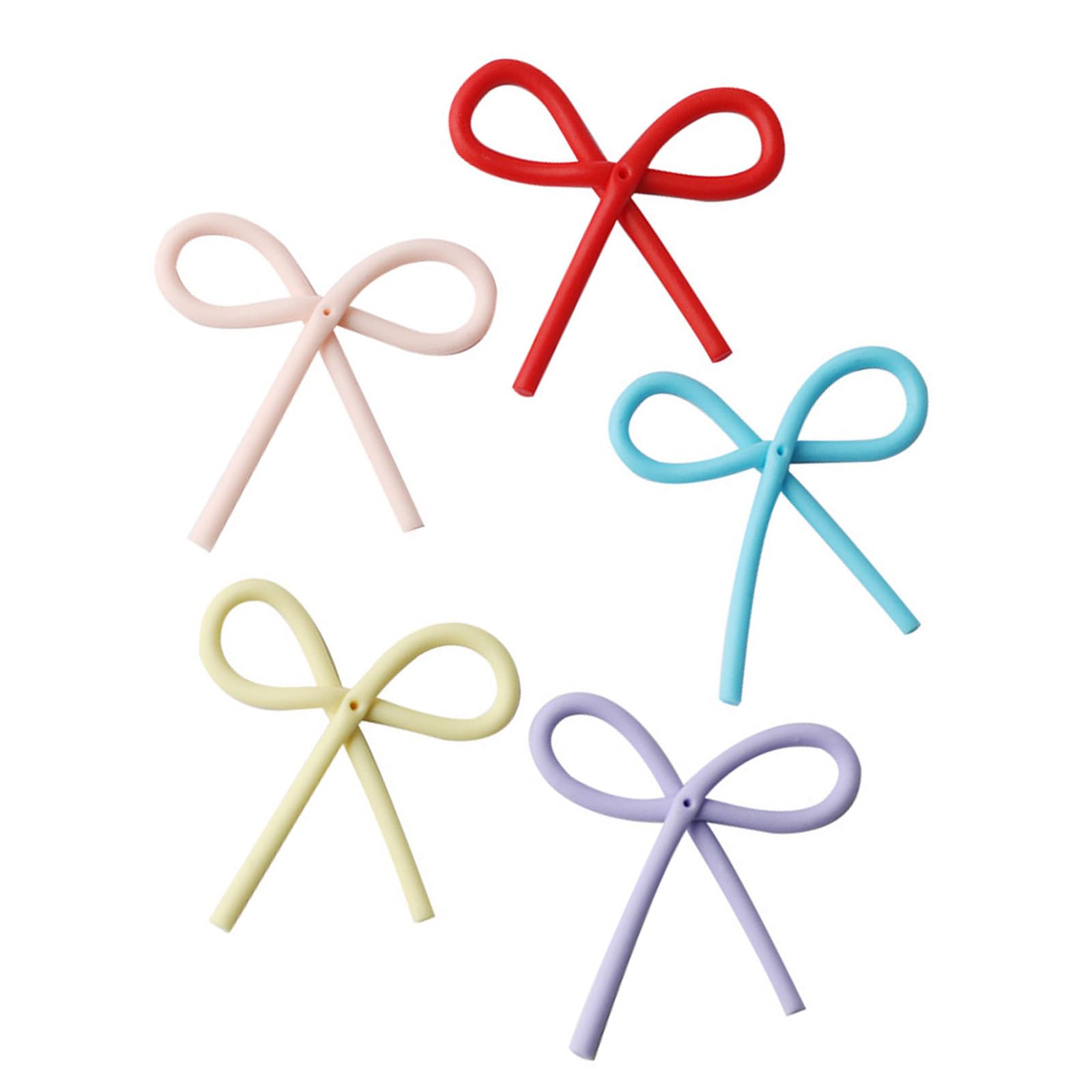 Jazuaiao 5Pcs Colorful Bowknot Cake Toppers Classical Bowknot Pastries Decorations for Weddings Birthdays and Special Event Cake Decoration