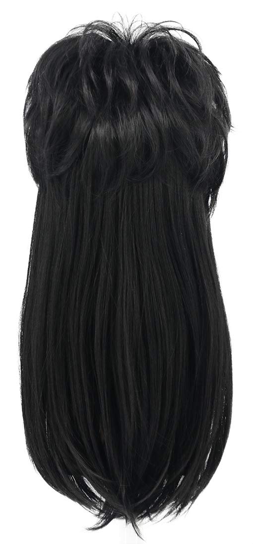 VGbeaty Mullet Wig 70s 80s Disco Punk Rock for Men Women Long Straight Black Fancy Dress Halloween Costume Cosplay Wig - Image 4